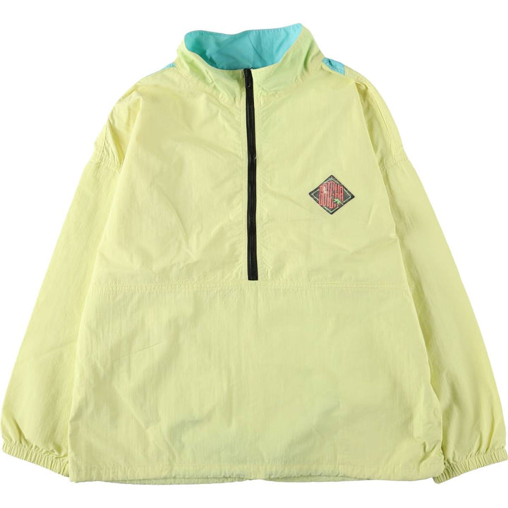 GOTCHA Half-Zip Nylon Pullover, Men's Size Medium Nylon yellow type Vintage Second Hand