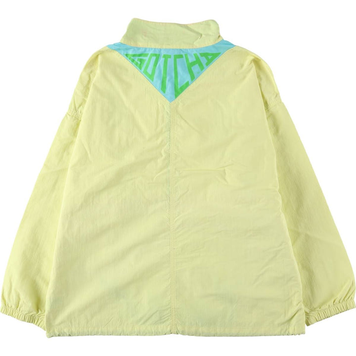 GOTCHA Half-Zip Nylon Pullover, Men's Size Medium Nylon yellow type Vintage Second Hand
