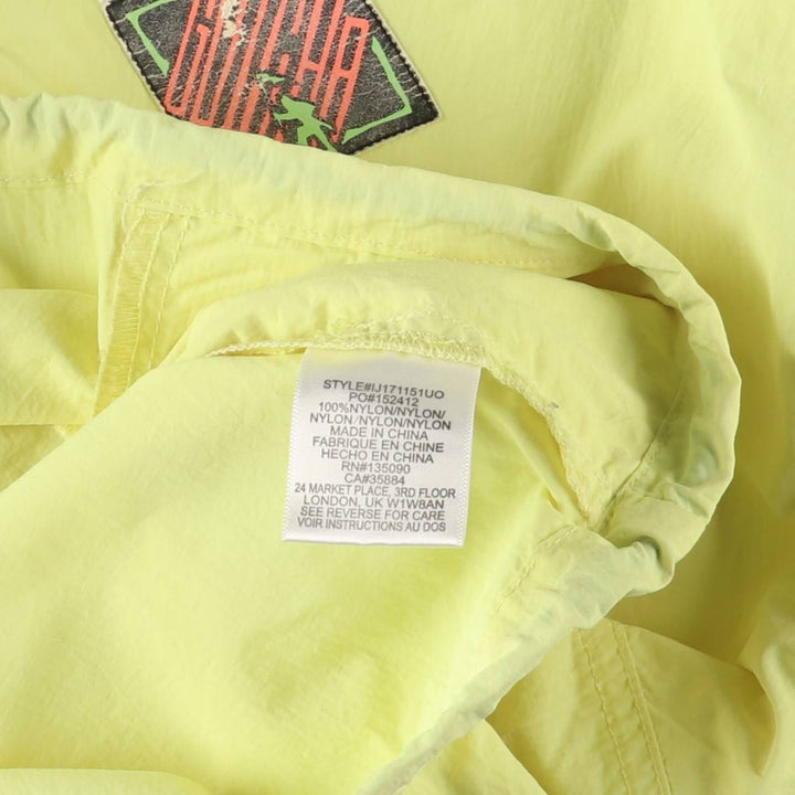 GOTCHA Half-Zip Nylon Pullover, Men's Size Medium Nylon yellow type Vintage Second Hand