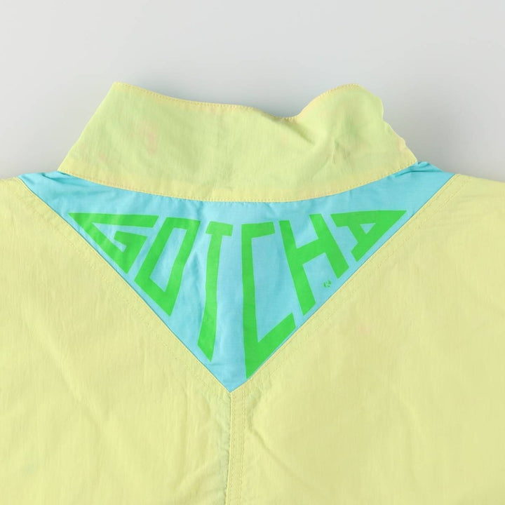 GOTCHA Half-Zip Nylon Pullover, Men's Size Medium Nylon yellow type Vintage Second Hand