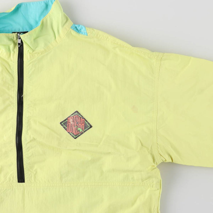 GOTCHA Half-Zip Nylon Pullover, Men's Size Medium Nylon yellow type Vintage Second Hand