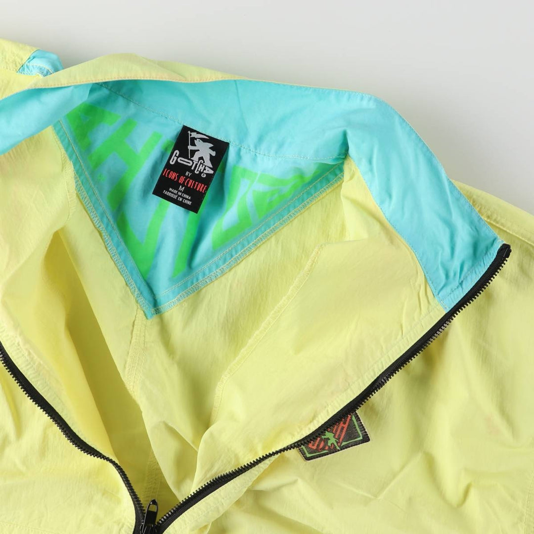 GOTCHA Half-Zip Nylon Pullover, Men's Size Medium Nylon yellow type Vintage Second Hand