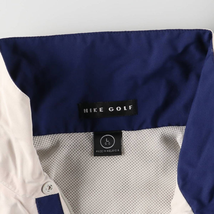 Nike Golf Half Zip Warm-up Pullover, Men's Size L polyester white type Vintage Second Hand