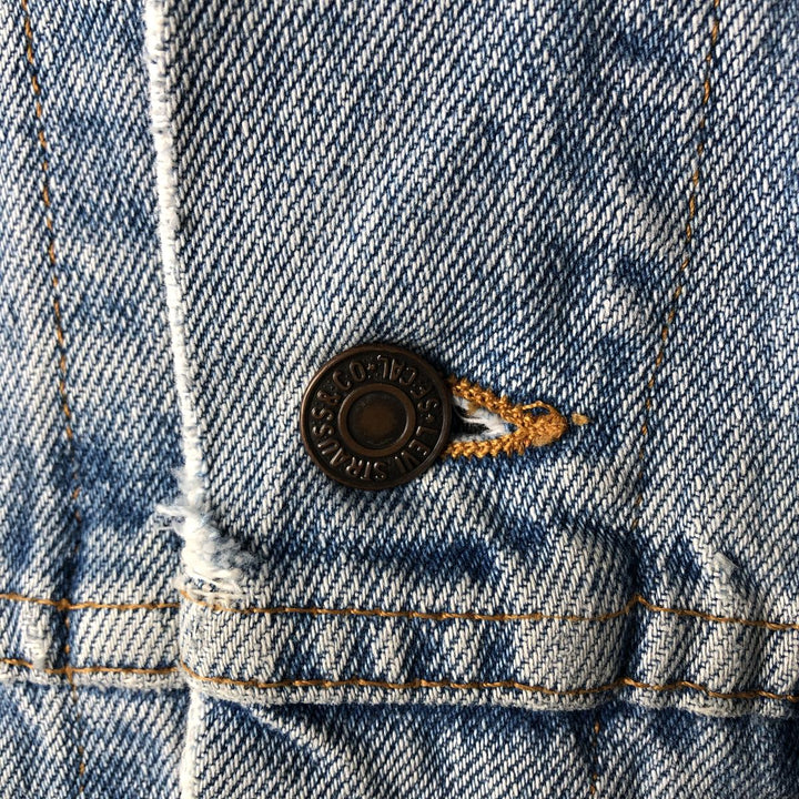 90'S Levi's 70507-4890 denim jacket, denim jacket, made in USA, men's XL size, vintage cotton blue type Vintage Second Hand