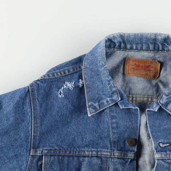 90'S Levi's 71506-0216 Denim Jacket, Made in USA, Men's Size L, Vintage cotton blue type Vintage Second Hand