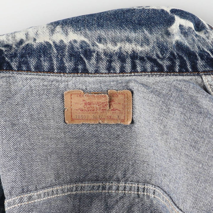 Levi's 70507-0227 Chemical Wash Denim Jacket, Made in the USA, Men's Size L cotton blue type Vintage Second Hand