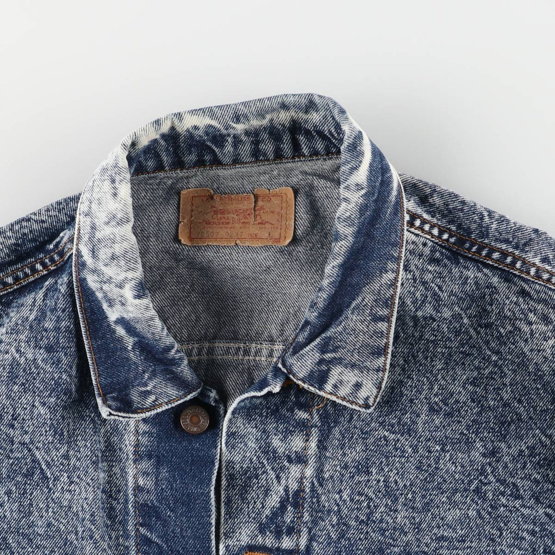 Levi's 70507-0227 Chemical Wash Denim Jacket, Made in the USA, Men's Size L cotton blue type Vintage Second Hand