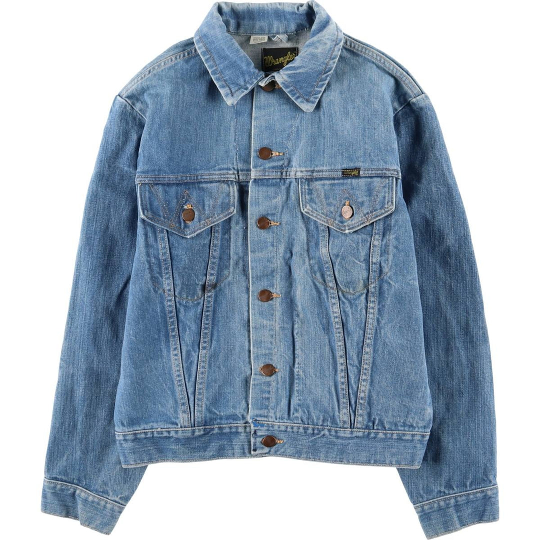 Vintage 1970'S Wrangler denim jacket with black tag, made in the USA, size M, men's size. unclear blue type Vintage Second Hand