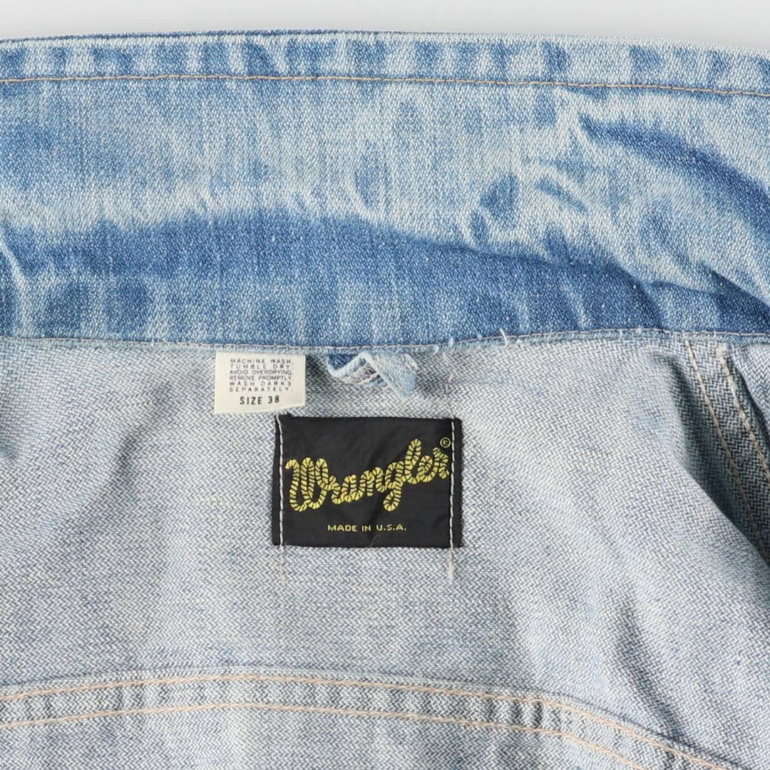 Vintage 1970'S Wrangler denim jacket with black tag, made in the USA, size M, men's size. unclear blue type Vintage Second Hand