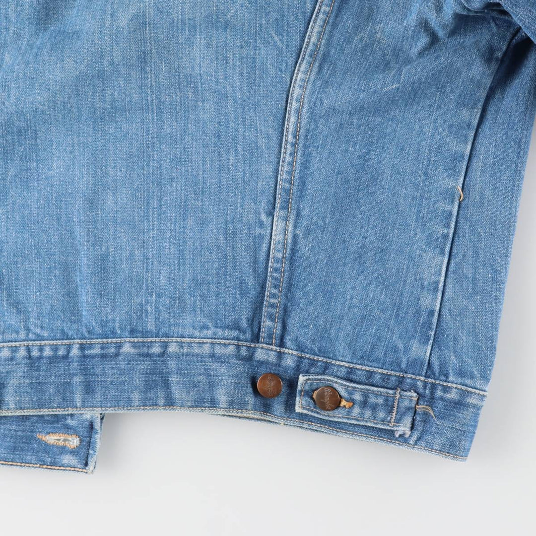 Vintage 1970'S Wrangler denim jacket with black tag, made in the USA, size M, men's size. unclear blue type Vintage Second Hand