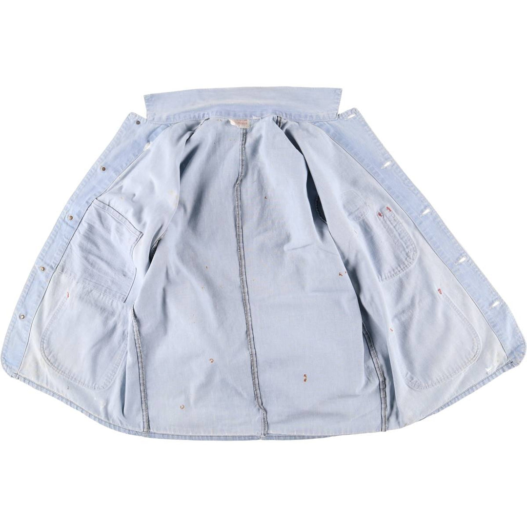 Vintage 1980'S Big B Brotherhood denim coverall, made in Canada, size L, men's unclear Blue type light blue Vintage Second Hand