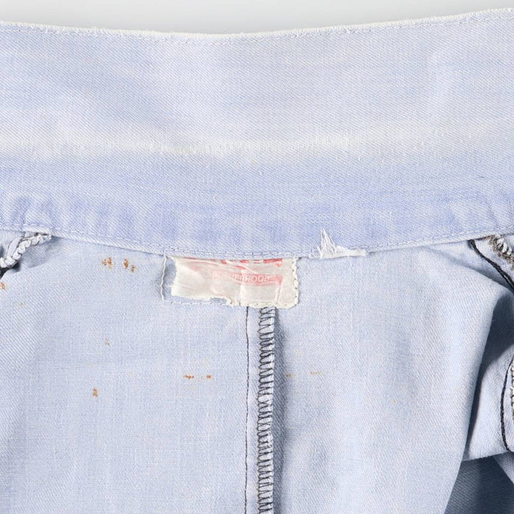 Vintage 1980'S Big B Brotherhood denim coverall, made in Canada, size L, men's unclear Blue type light blue Vintage Second Hand