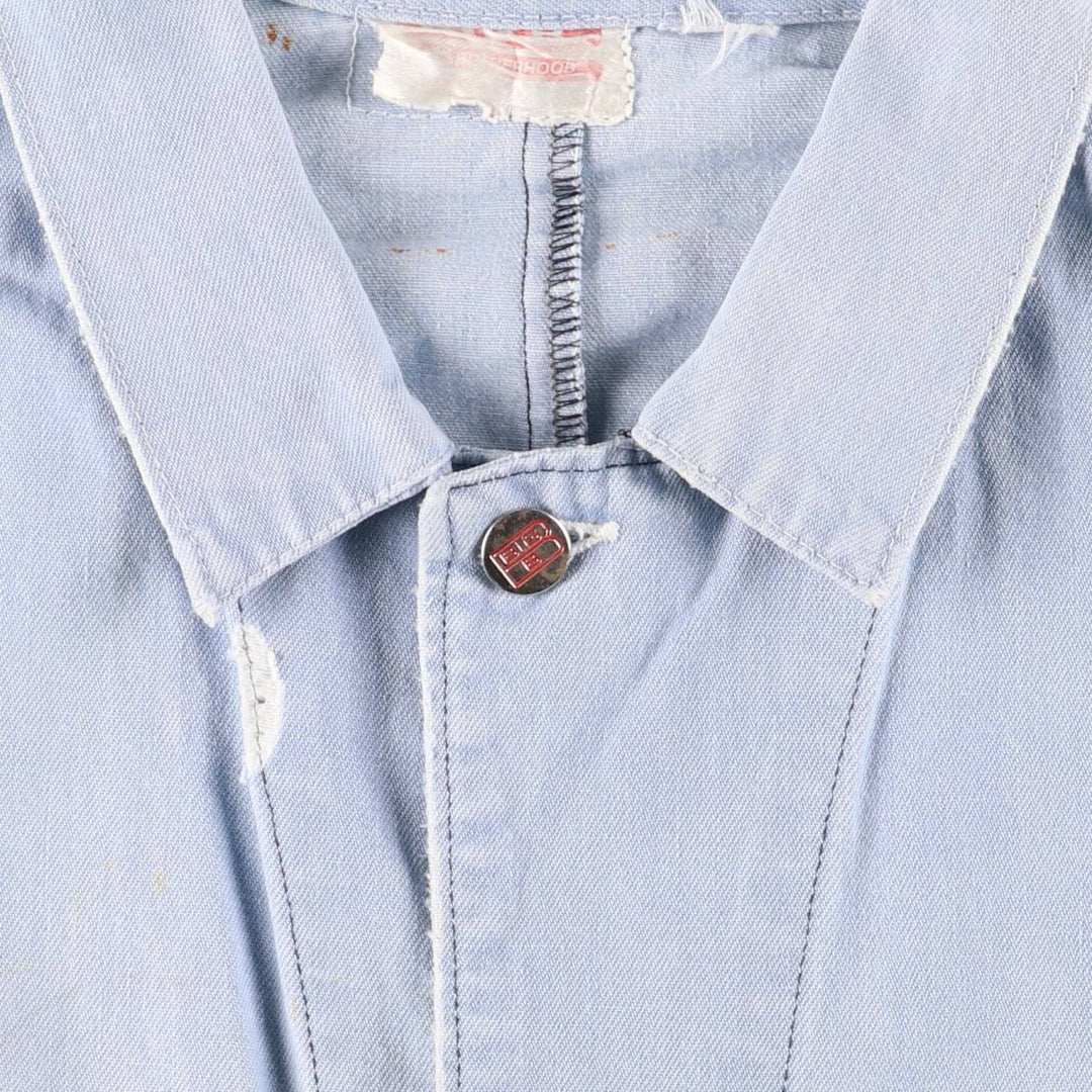 Vintage 1980'S Big B Brotherhood denim coverall, made in Canada, size L, men's unclear Blue type light blue Vintage Second Hand