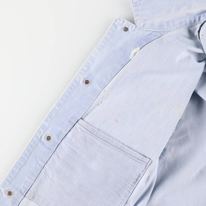 Vintage 1980'S Big B Brotherhood denim coverall, made in Canada, size L, men's unclear Blue type light blue Vintage Second Hand