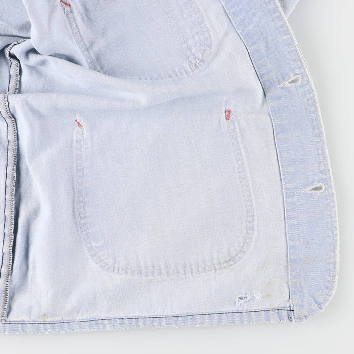 Vintage 1980'S Big B Brotherhood denim coverall, made in Canada, size L, men's unclear Blue type light blue Vintage Second Hand