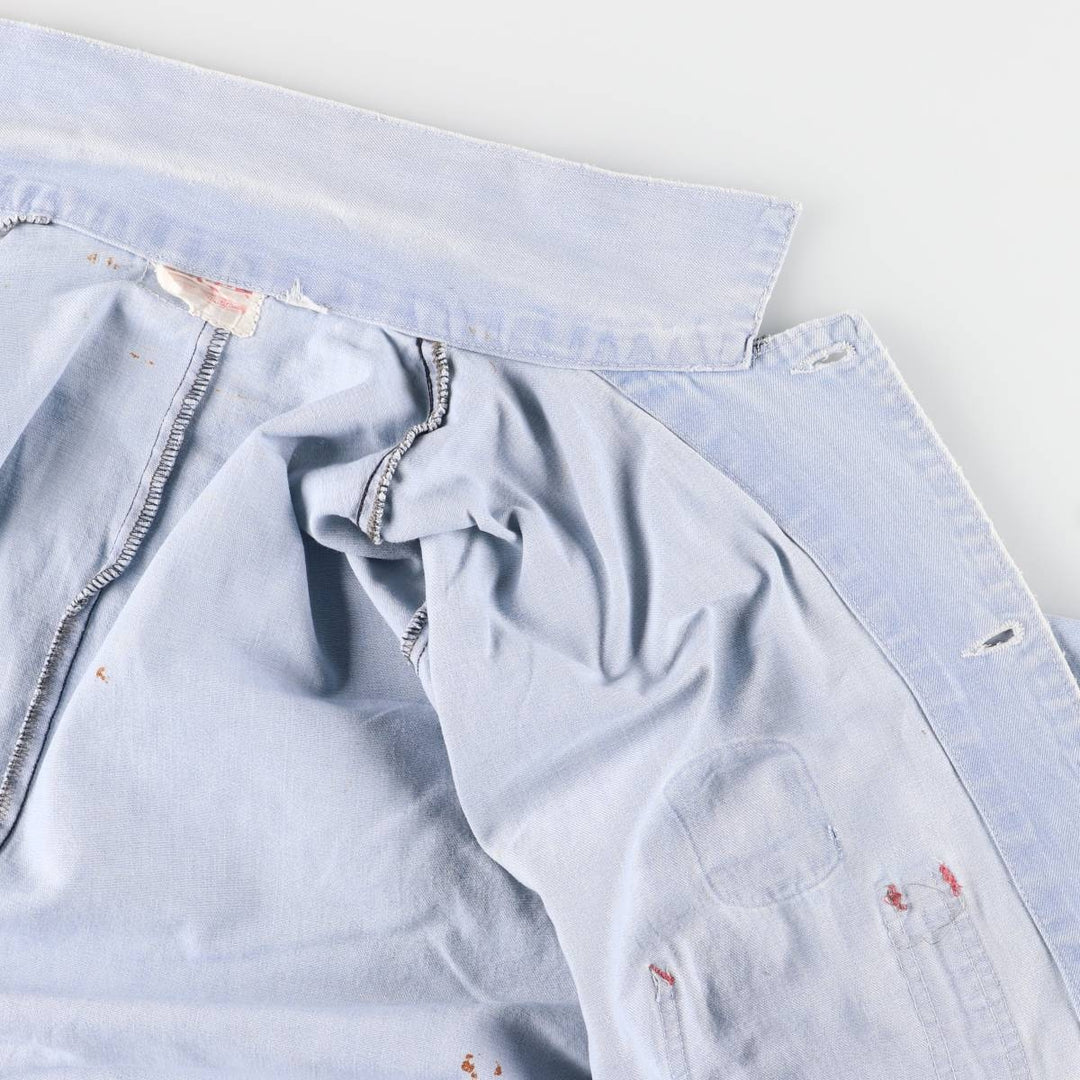 Vintage 1980'S Big B Brotherhood denim coverall, made in Canada, size L, men's unclear Blue type light blue Vintage Second Hand