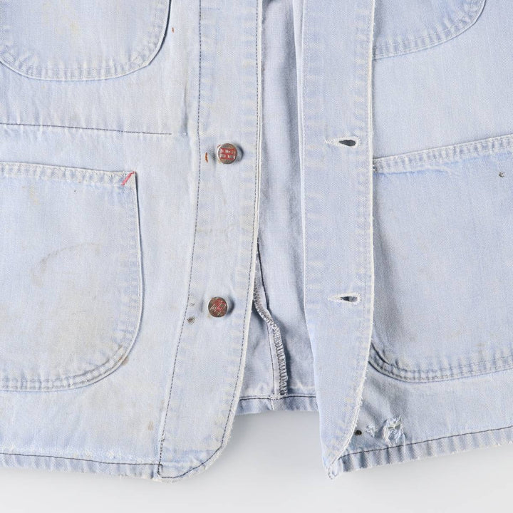 Vintage 1980'S Big B Brotherhood denim coverall, made in Canada, size L, men's unclear Blue type light blue Vintage Second Hand