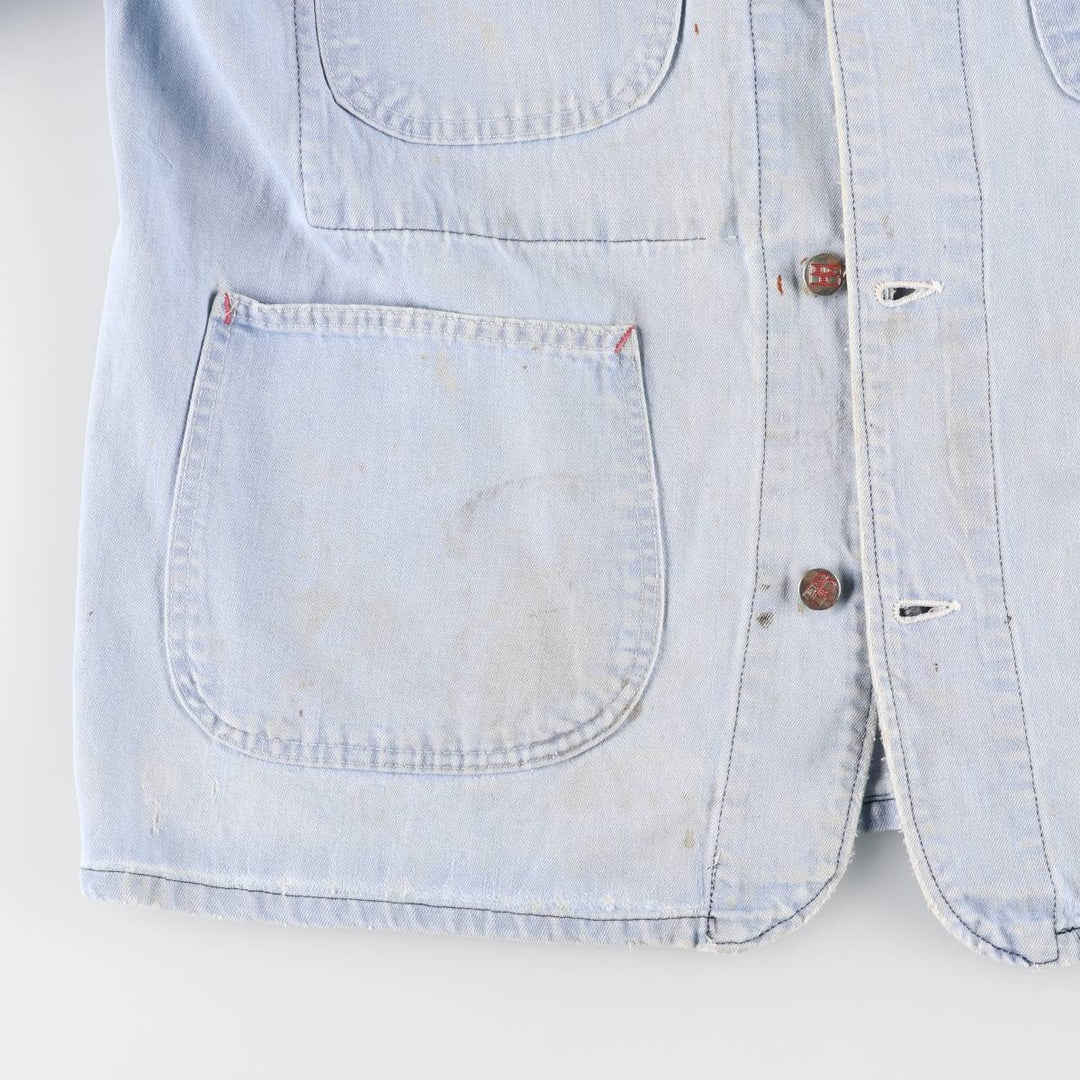 Vintage 1980'S Big B Brotherhood denim coverall, made in Canada, size L, men's unclear Blue type light blue Vintage Second Hand