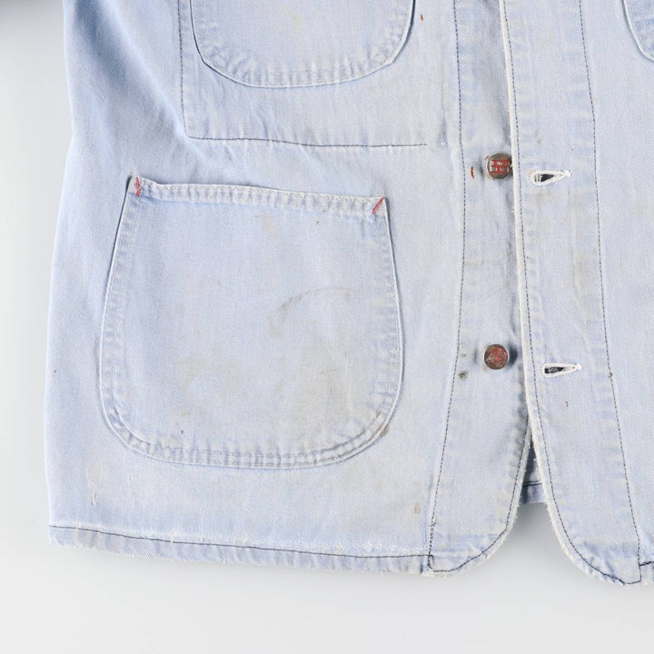 Vintage 1980'S Big B Brotherhood denim coverall, made in Canada, size L, men's unclear Blue type light blue Vintage Second Hand