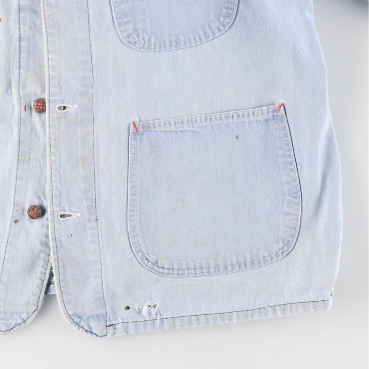 Vintage 1980'S Big B Brotherhood denim coverall, made in Canada, size L, men's unclear Blue type light blue Vintage Second Hand