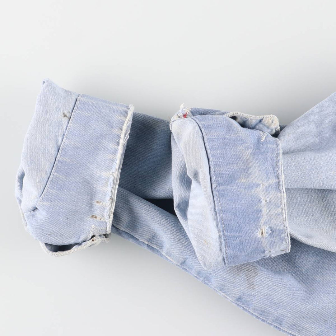 Vintage 1980'S Big B Brotherhood denim coverall, made in Canada, size L, men's unclear Blue type light blue Vintage Second Hand