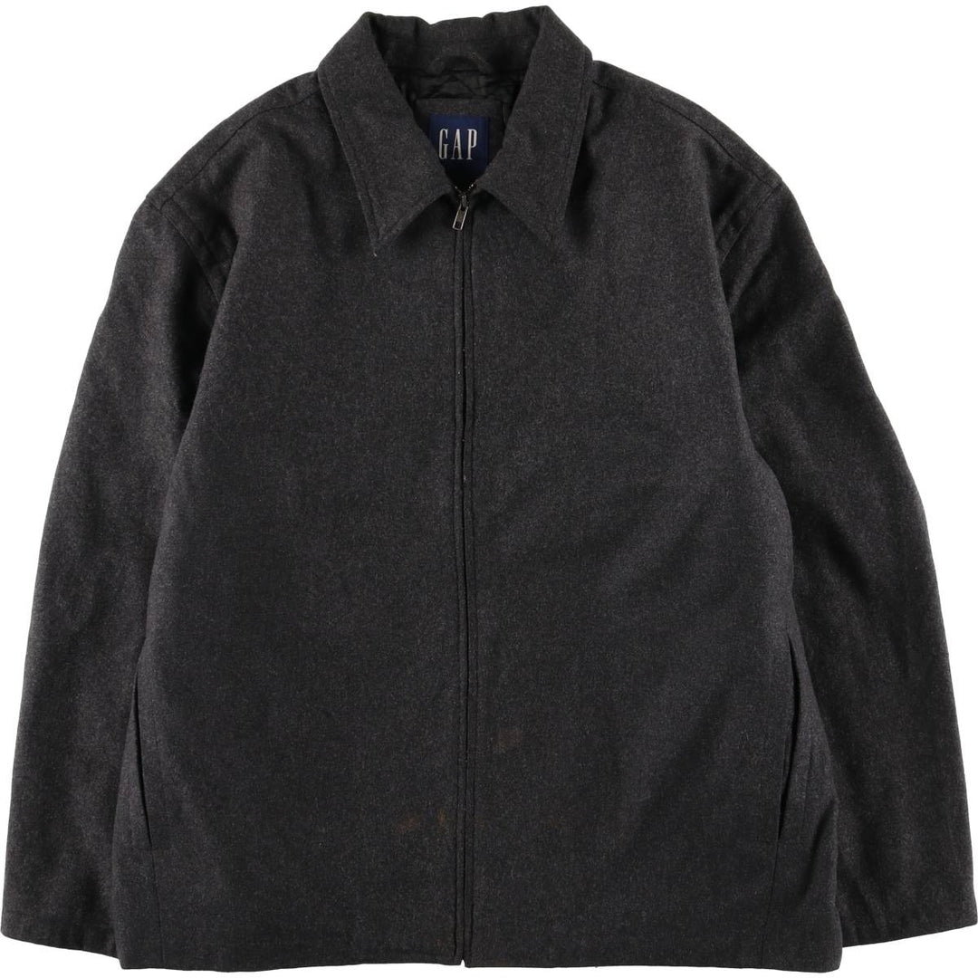 90'S GAP Vintage Padded Wool Sports Jacket, Men's XL Recycled wool Charcoal Vintage Second Hand