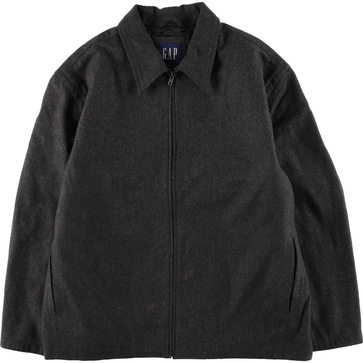 90'S GAP Vintage Padded Wool Sports Jacket, Men's XL Recycled wool Charcoal Vintage Second Hand