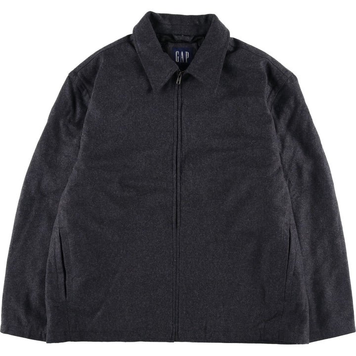 90'S GAP Vintage Padded Wool Jacket, Men's XL Recycled wool Charcoal Vintage Second Hand