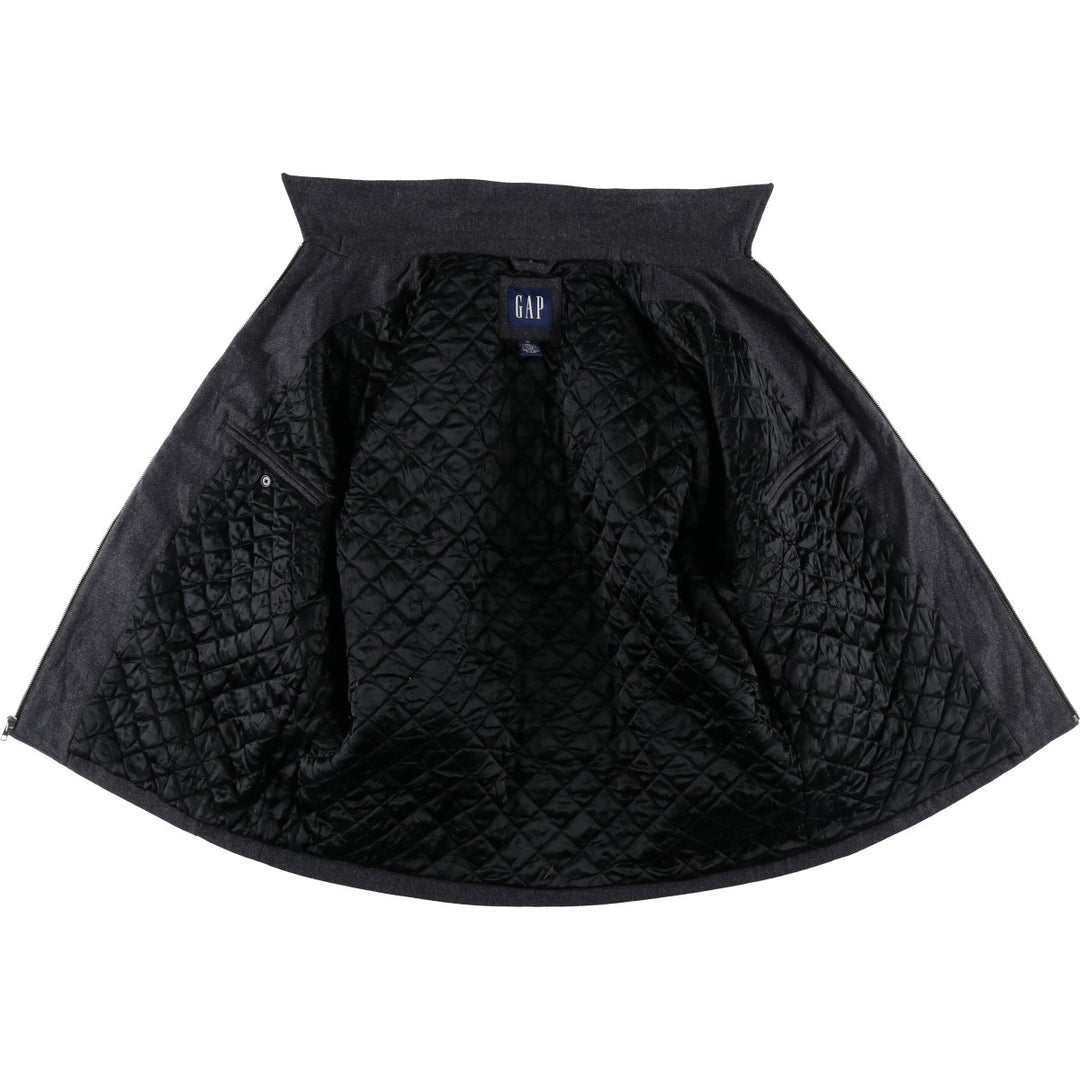 90'S GAP Vintage Padded Wool Jacket, Men's XL Recycled wool Charcoal Vintage Second Hand