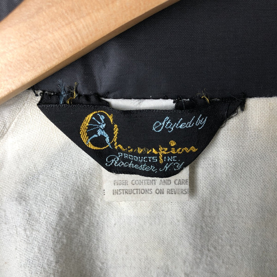 1970'S Champion Coach Jacket with Back Print, College Runner's Tag, Men's Size L unclear black type Vintage Second Hand