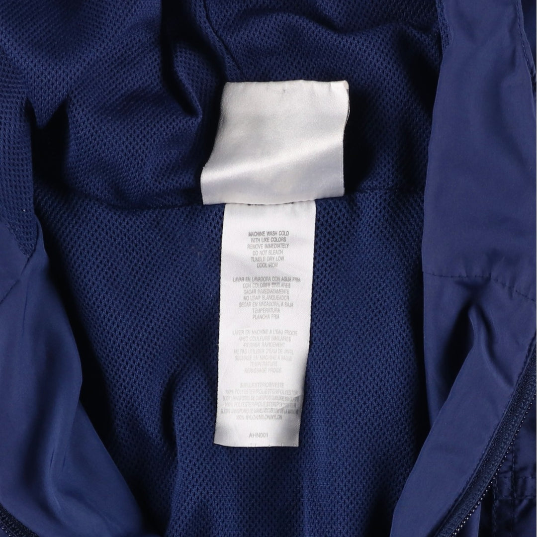 Vintage 90'S adidas hooded half-zip warm-up pullover, men's size L polyester navy blue type Vintage Second Hand