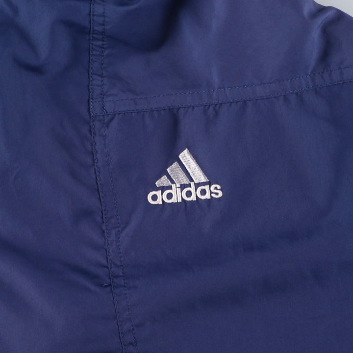 Vintage 90'S adidas hooded half-zip warm-up pullover, men's size L polyester navy blue type Vintage Second Hand
