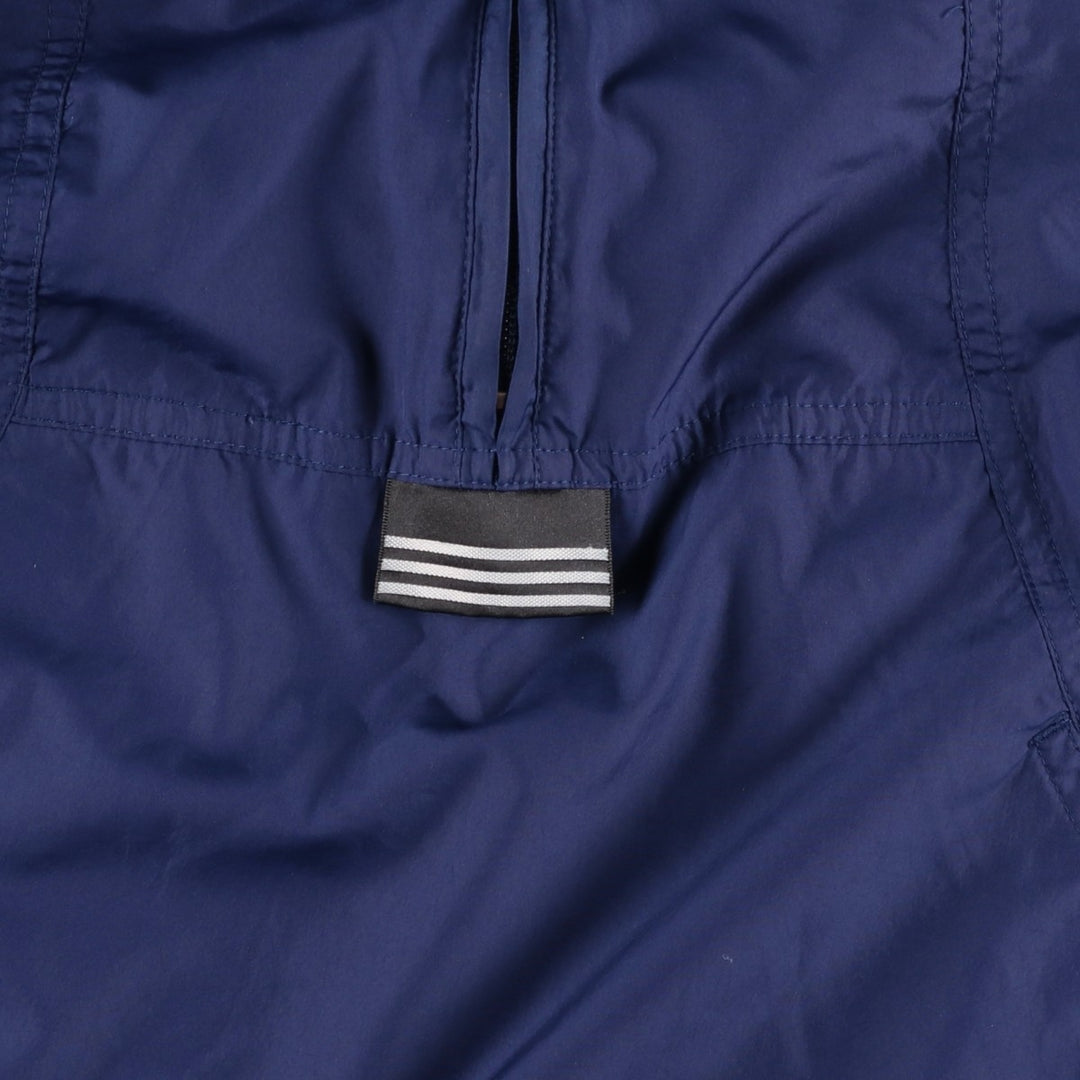 Vintage 90'S adidas hooded half-zip warm-up pullover, men's size L polyester navy blue type Vintage Second Hand