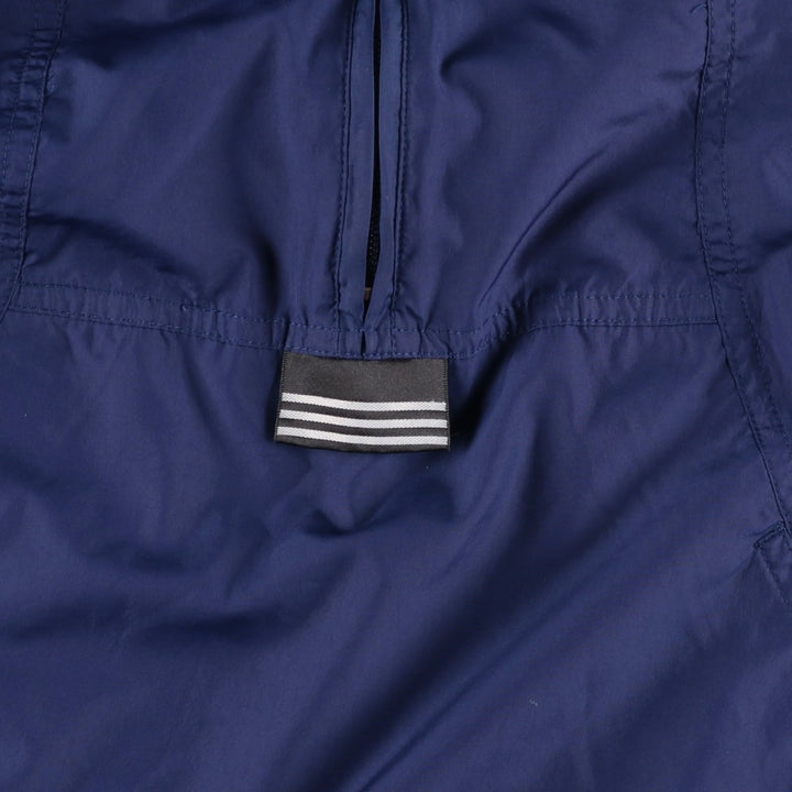 Vintage 90'S adidas hooded half-zip warm-up pullover, men's size L polyester navy blue type Vintage Second Hand