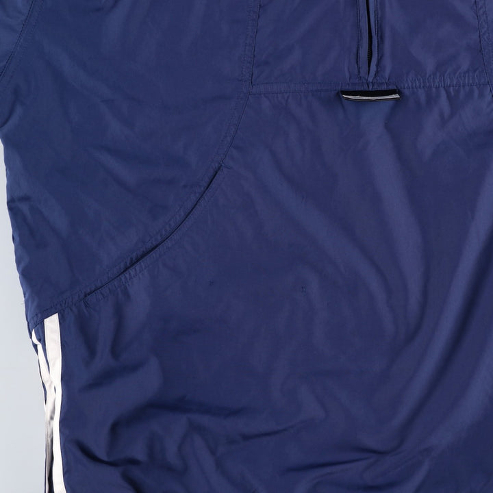 Vintage 90'S adidas hooded half-zip warm-up pullover, men's size L polyester navy blue type Vintage Second Hand