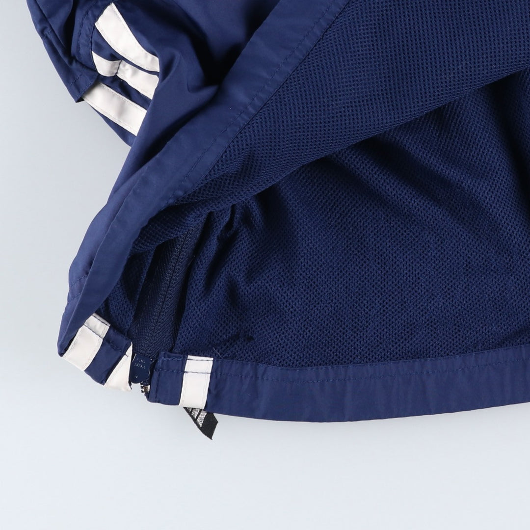 Vintage 90'S adidas hooded half-zip warm-up pullover, men's size L polyester navy blue type Vintage Second Hand
