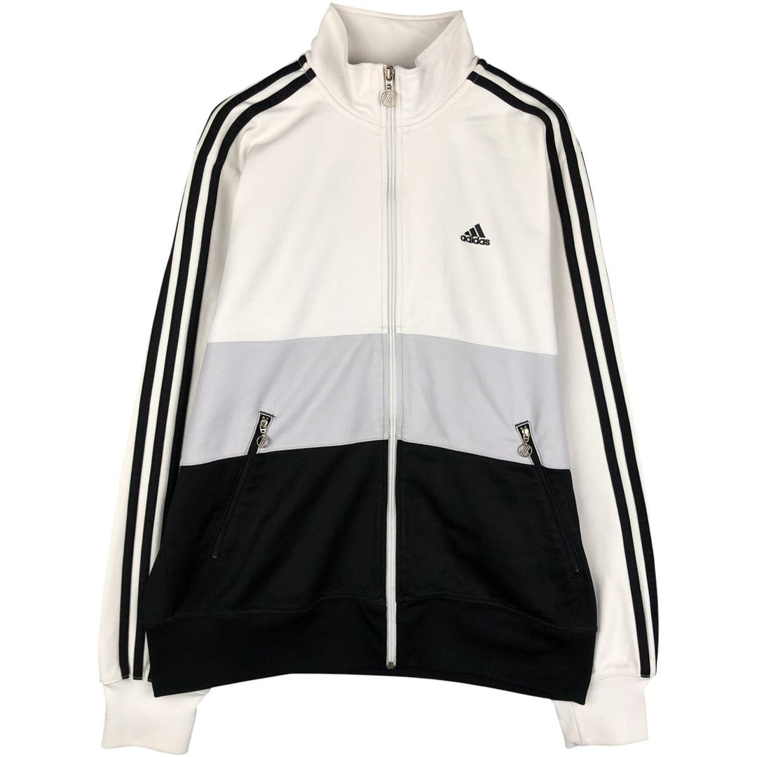 00'S adidas jersey track jacket, men's size L cotton white type Vintage Second Hand