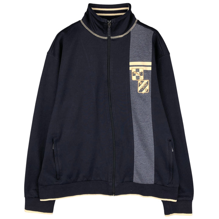 90s-00'S Puma Back Logo Jersey Track Jacket, Men's Size Medium, Vintage polyester navy blue type Vintage Second Hand