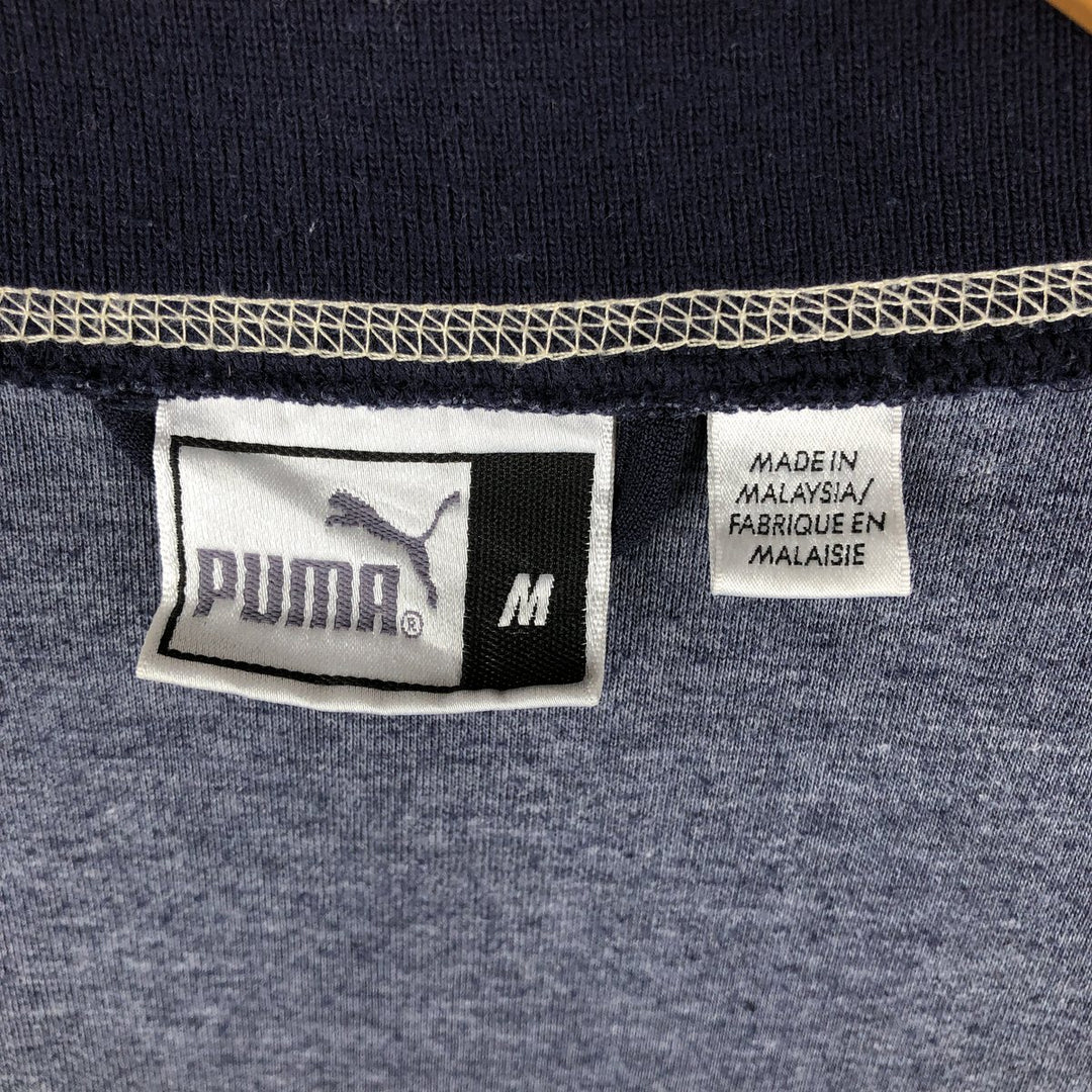 90s-00'S Puma Back Logo Jersey Track Jacket, Men's Size Medium, Vintage polyester navy blue type Vintage Second Hand