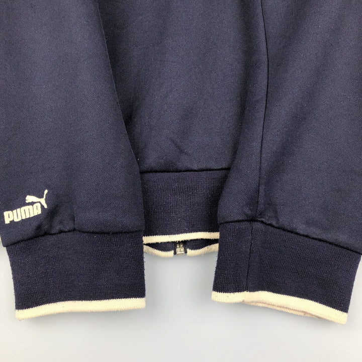90s-00'S Puma Back Logo Jersey Track Jacket, Men's Size Medium, Vintage polyester navy blue type Vintage Second Hand