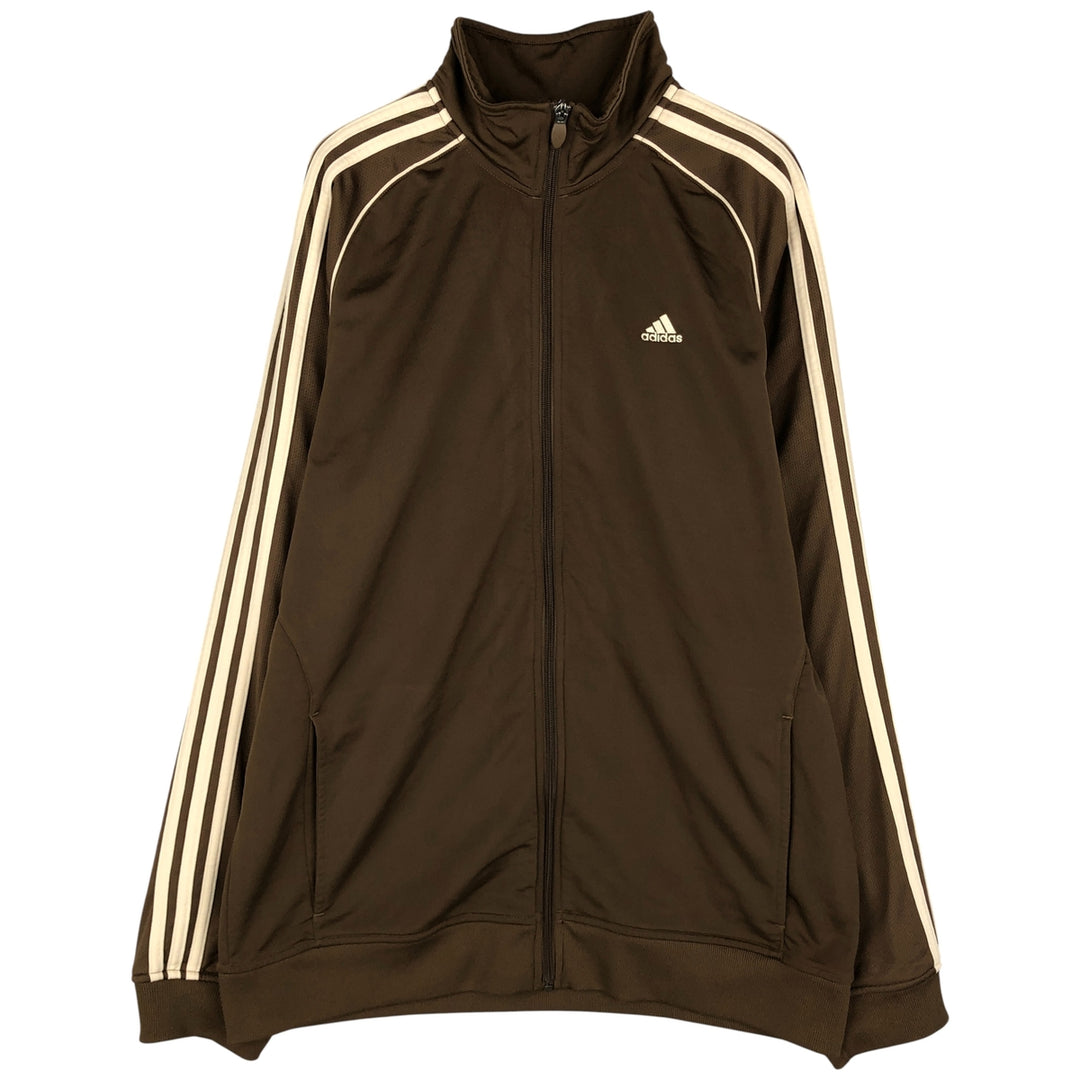00'S adidas jersey track jacket, men's size L polyester brown type Vintage Second Hand
