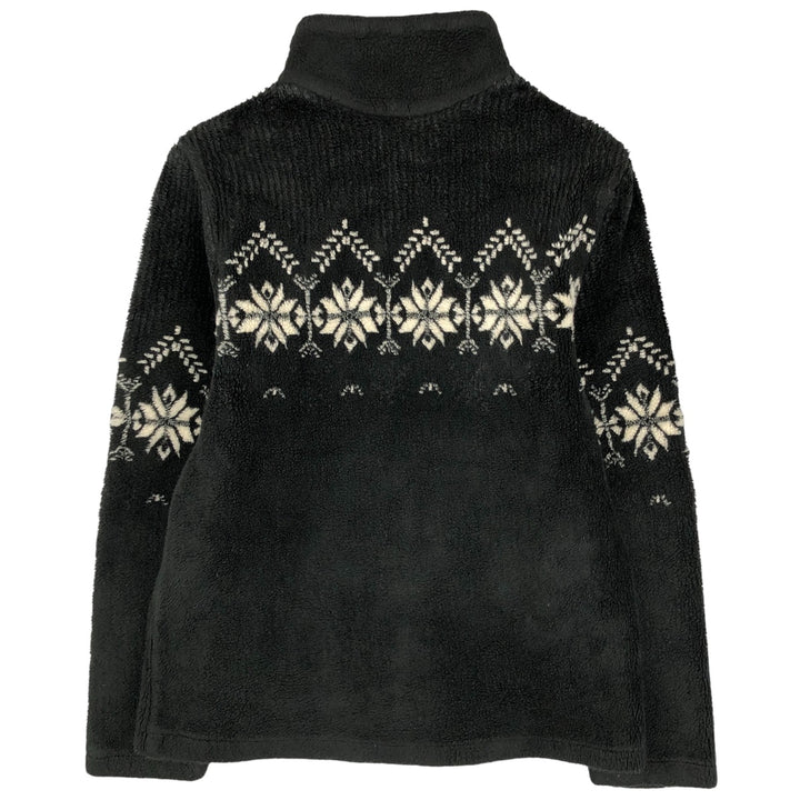 BLACK DIAMOND Snow Pattern Fleece Jacket, Made in USA, Men's Size M acrylic black type Vintage Second Hand