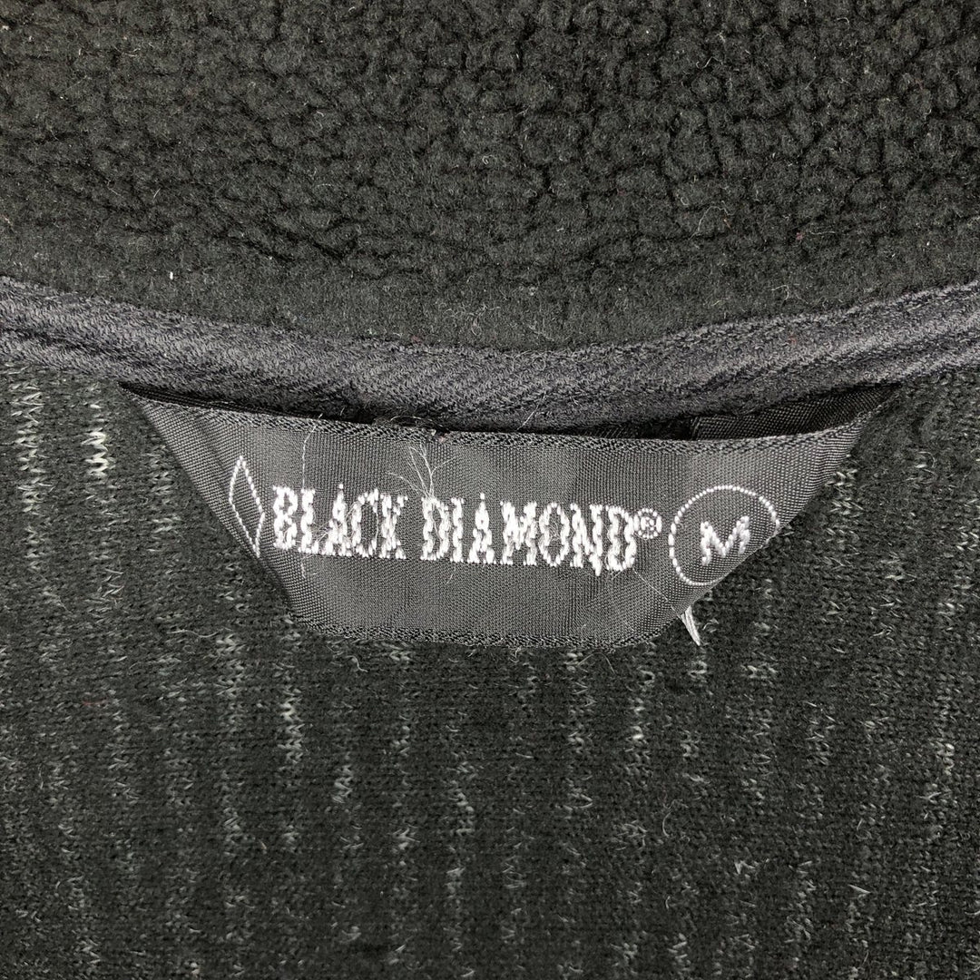 BLACK DIAMOND Snow Pattern Fleece Jacket, Made in USA, Men's Size M acrylic black type Vintage Second Hand