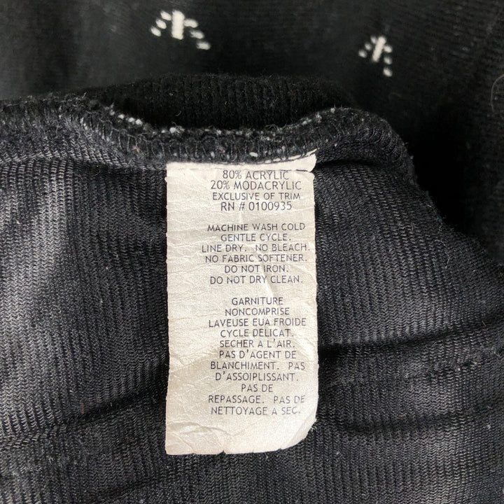 BLACK DIAMOND Snow Pattern Fleece Jacket, Made in USA, Men's Size M acrylic black type Vintage Second Hand