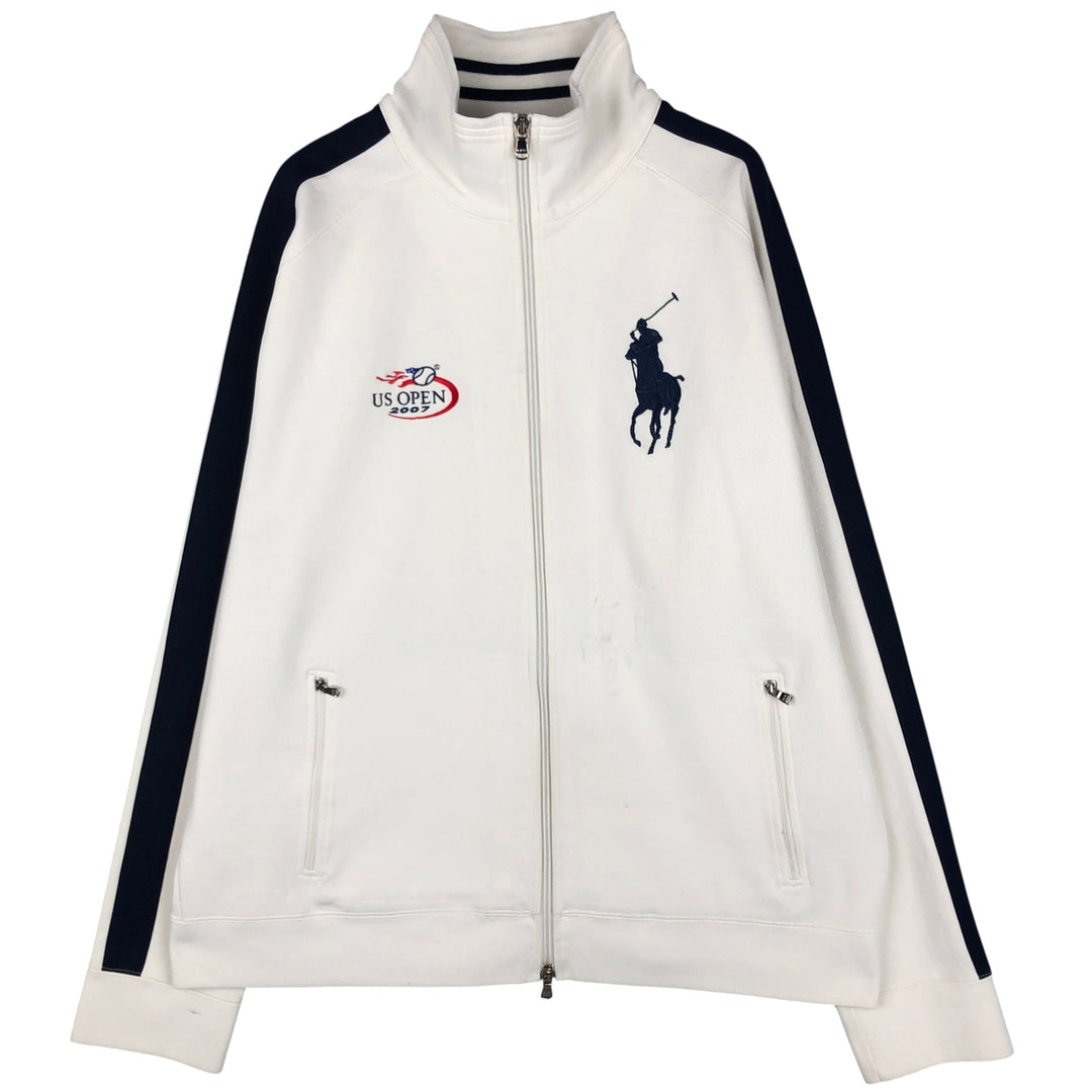 2000'S Ralph Lauren RLX Big Pony Jersey Track Jacket, Men's XL cotton white type Vintage Second Hand