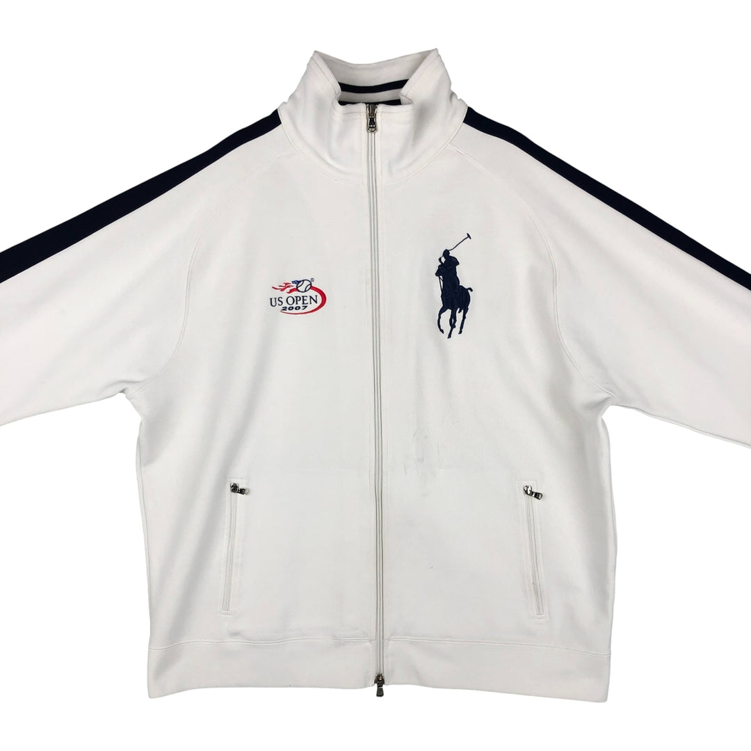 2000'S Ralph Lauren RLX Big Pony Jersey Track Jacket, Men's XL cotton white type Vintage Second Hand