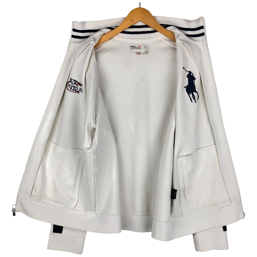 2000'S Ralph Lauren RLX Big Pony Jersey Track Jacket, Men's XL cotton white type Vintage Second Hand