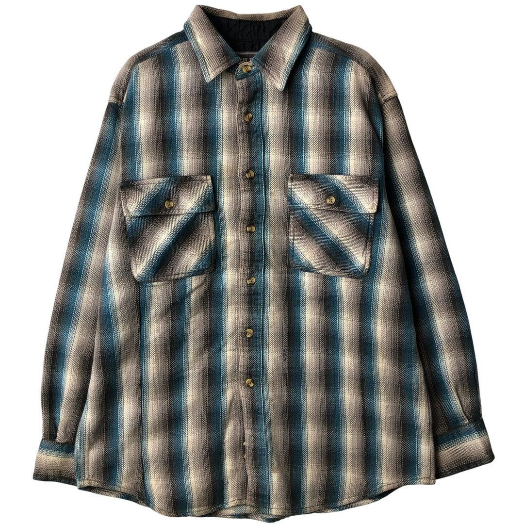 Vintage 90'S David Taylor long-sleeved flannel check shirt, size M, men's cotton gray type Vintage Second Hand