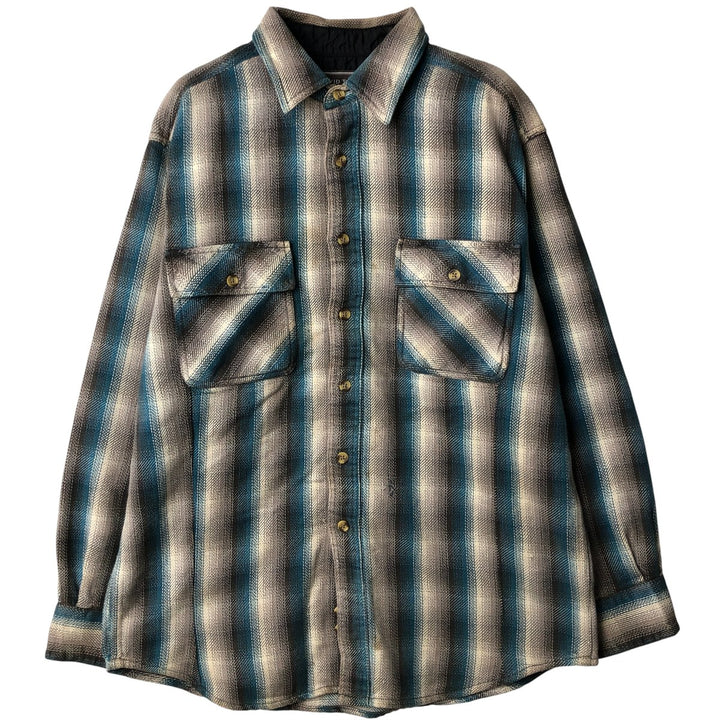 Vintage 90'S David Taylor long-sleeved flannel check shirt, size M, men's cotton gray type Vintage Second Hand