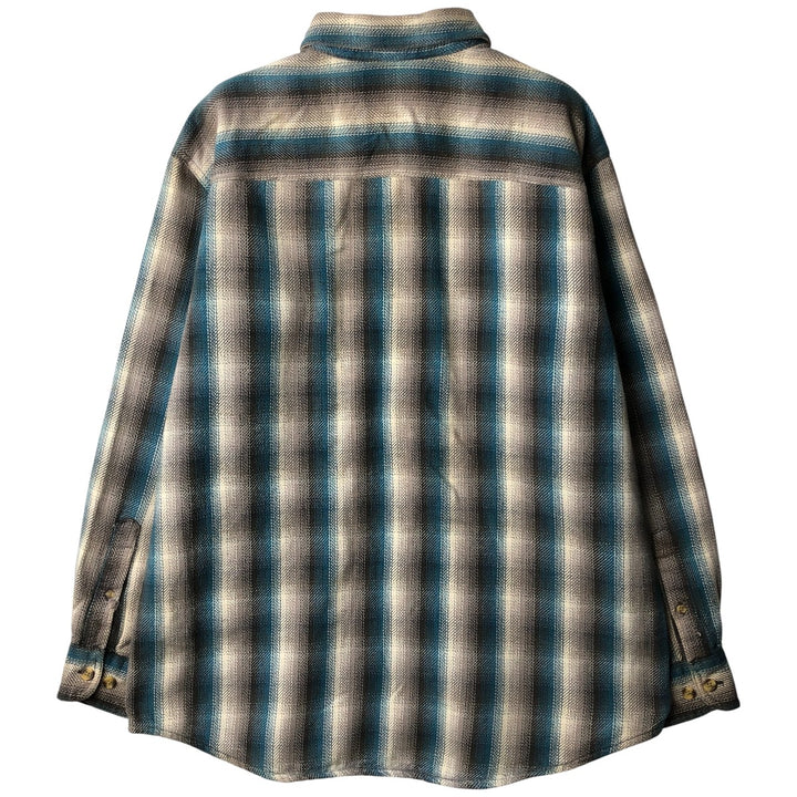 Vintage 90'S David Taylor long-sleeved flannel check shirt, size M, men's cotton gray type Vintage Second Hand